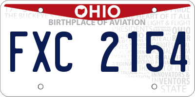 OH license plate FXC2154