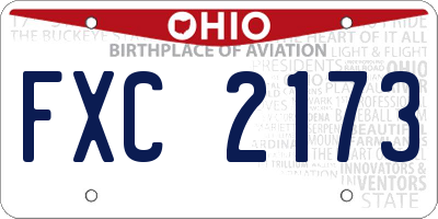 OH license plate FXC2173