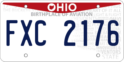 OH license plate FXC2176