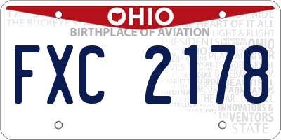 OH license plate FXC2178