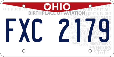 OH license plate FXC2179