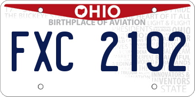 OH license plate FXC2192