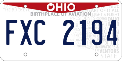 OH license plate FXC2194