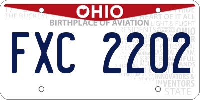 OH license plate FXC2202