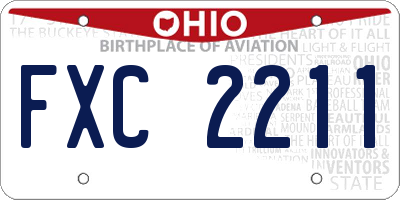OH license plate FXC2211