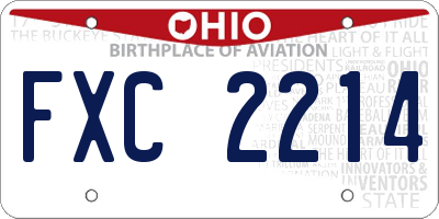 OH license plate FXC2214