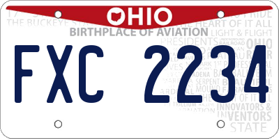 OH license plate FXC2234