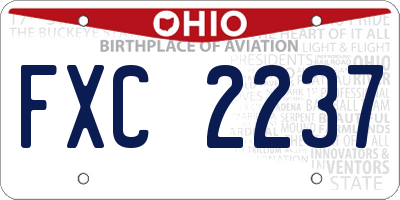 OH license plate FXC2237