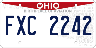 OH license plate FXC2242