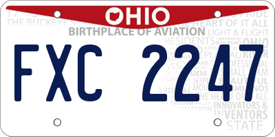 OH license plate FXC2247