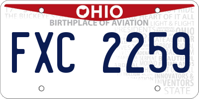OH license plate FXC2259