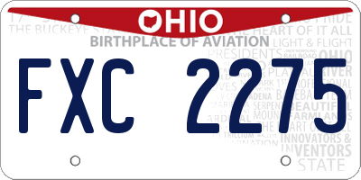 OH license plate FXC2275