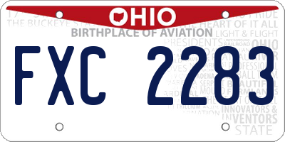 OH license plate FXC2283