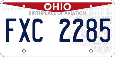 OH license plate FXC2285