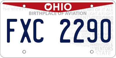 OH license plate FXC2290