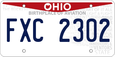 OH license plate FXC2302