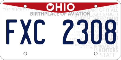 OH license plate FXC2308