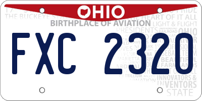 OH license plate FXC2320