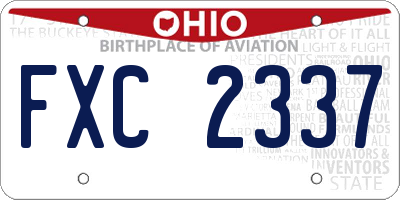 OH license plate FXC2337
