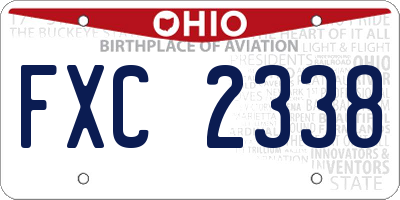 OH license plate FXC2338