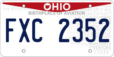 OH license plate FXC2352