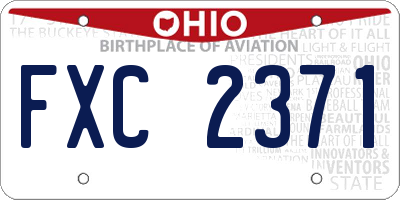 OH license plate FXC2371