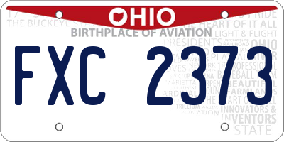 OH license plate FXC2373