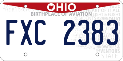 OH license plate FXC2383