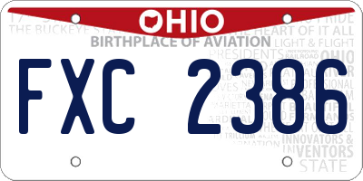OH license plate FXC2386