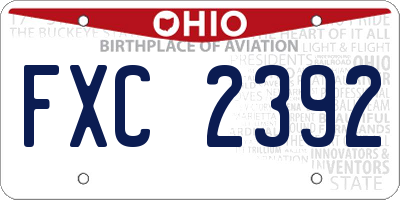 OH license plate FXC2392