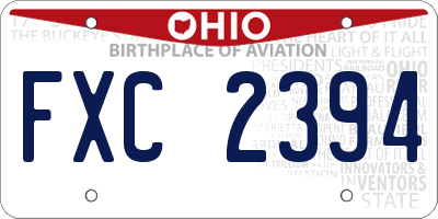 OH license plate FXC2394