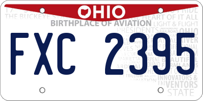 OH license plate FXC2395