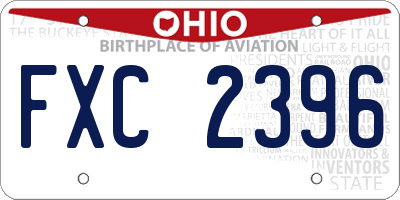 OH license plate FXC2396