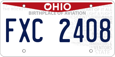 OH license plate FXC2408