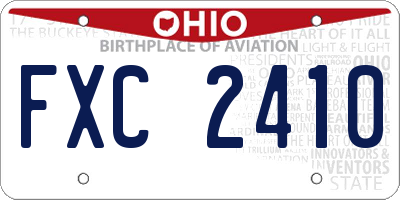 OH license plate FXC2410