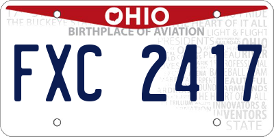 OH license plate FXC2417