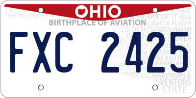OH license plate FXC2425
