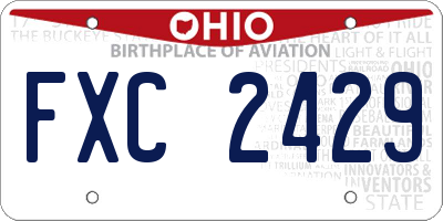 OH license plate FXC2429