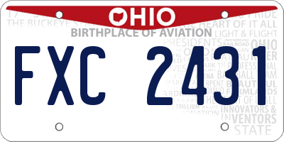OH license plate FXC2431
