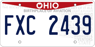 OH license plate FXC2439