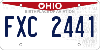 OH license plate FXC2441