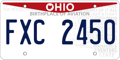 OH license plate FXC2450