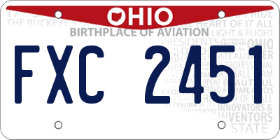 OH license plate FXC2451