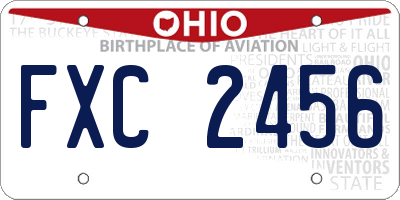 OH license plate FXC2456