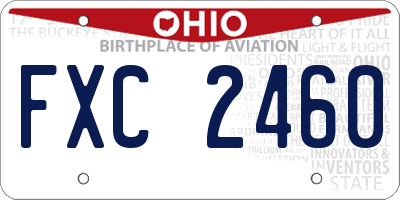 OH license plate FXC2460