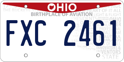 OH license plate FXC2461