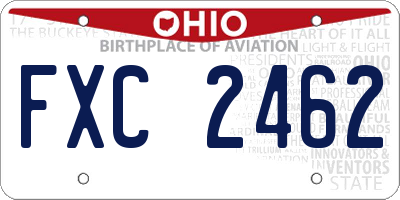 OH license plate FXC2462