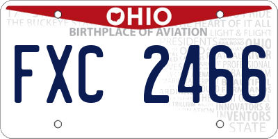 OH license plate FXC2466