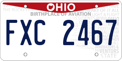 OH license plate FXC2467