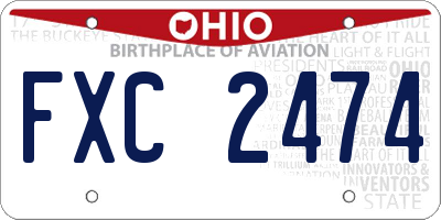 OH license plate FXC2474